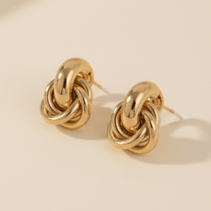 Knot Gold Stud Earrings - earrings