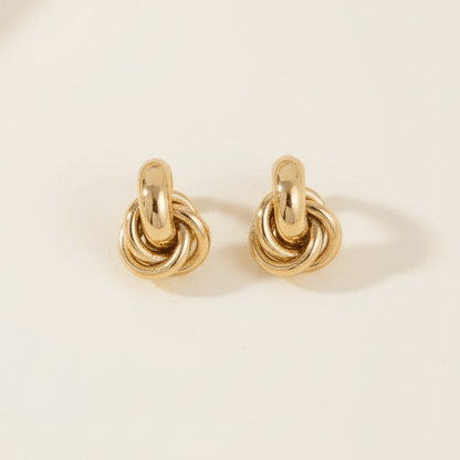 Knot Gold Stud Earrings - earrings
