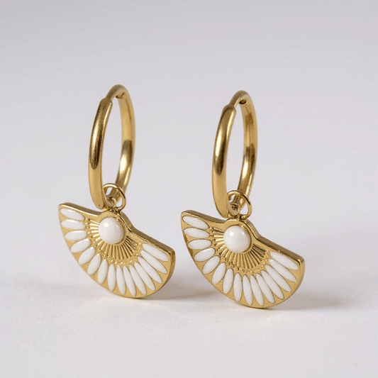 La Bamba Gold and White Earrings - 