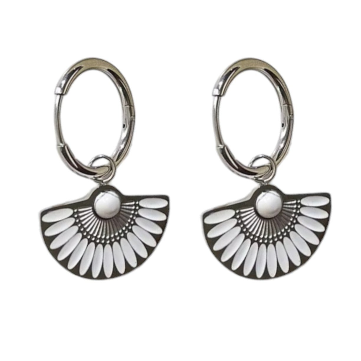 La Bamba Silver and White Earrings - earrings