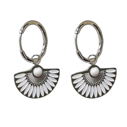 La Bamba Silver and White Earrings - earrings