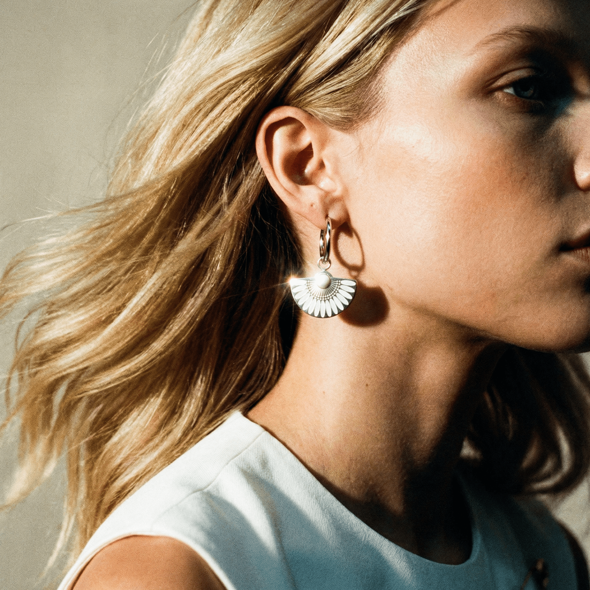 La Bamba Silver and White Earrings - earrings