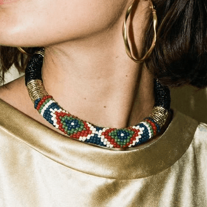 Late in the Evening Beaded Statement Necklace - 