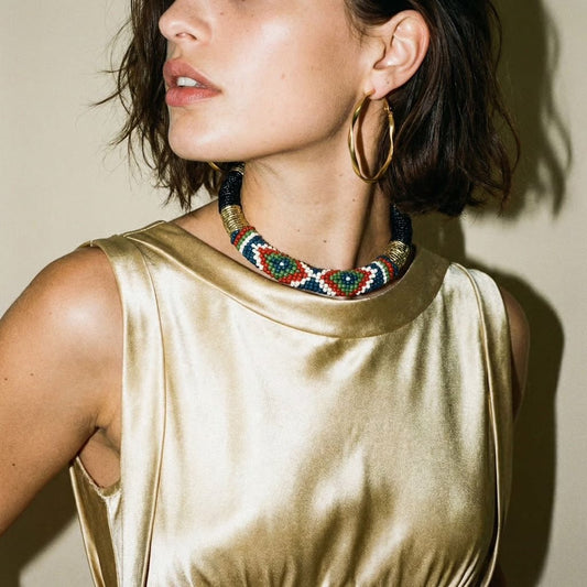 Late in the Evening Beaded Statement Necklace - 