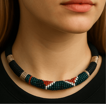 Late in the Evening Beaded Statement Necklace - 