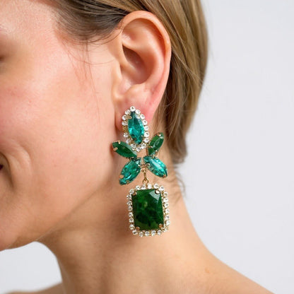 Life of the Party Emerald Earrings - earrings