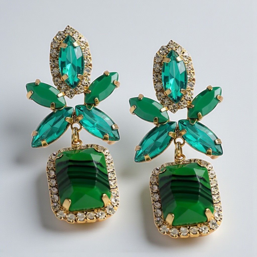 Life of the Party Emerald Earrings - earrings