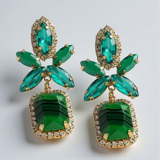 Life of the Party Emerald Earrings - earrings