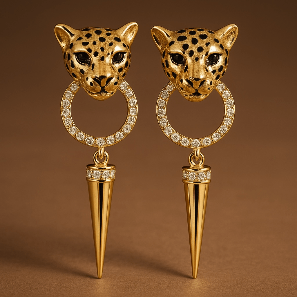 Little Leopard Gold Earrings - earrings