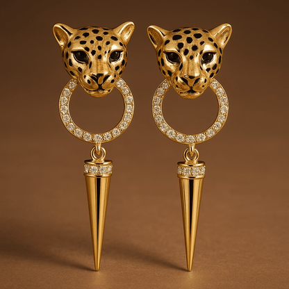 Little Leopard Gold Earrings - earrings