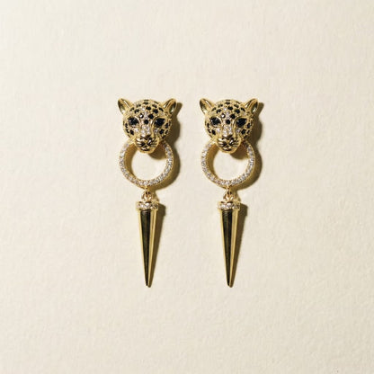 Little Leopard Gold Earrings - earrings