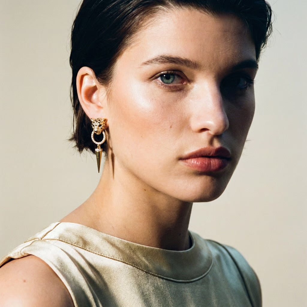Little Leopard Gold Earrings - earrings