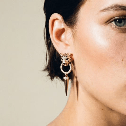Little Leopard Gold Earrings - earrings