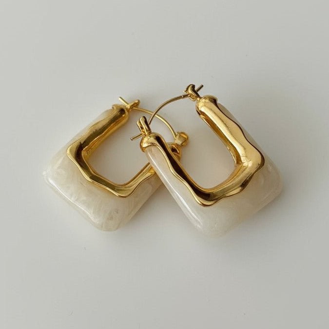 Living in the 70s Resin and Gold Earrings - earrings