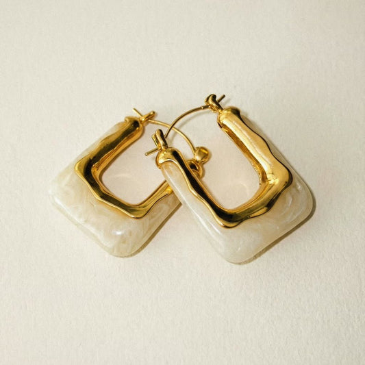 Living in the 70s Resin and Gold Earrings - earrings