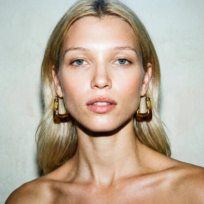 Living in the 70s Resin and Gold Earrings - earrings
