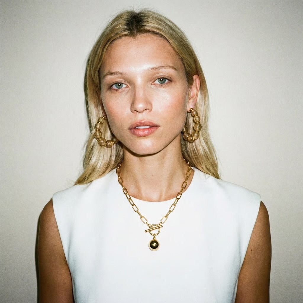 Lucid Resin Hoop Earrings Champagne - earrings
