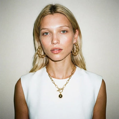 Lucid Resin Hoop Earrings Champagne - earrings