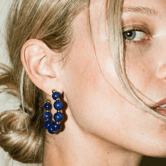 Lucid Resin Hoop Earrings Cobalt - earrings