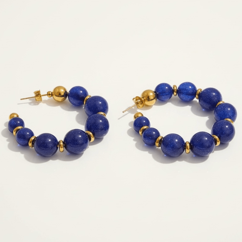 Lucid Resin Hoop Earrings Cobalt - earrings