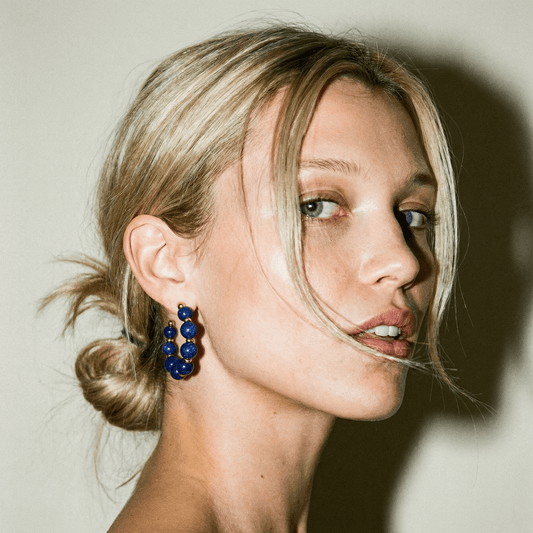 Lucid Resin Hoop Earrings Cobalt - earrings