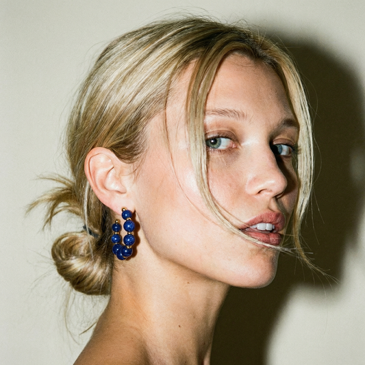 Lucid Resin Hoop Earrings Cobalt