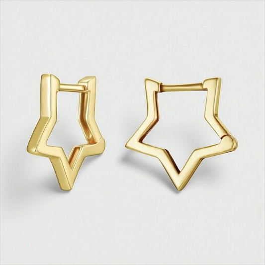 Lucky Star Gold Plated 925 Earrings - 