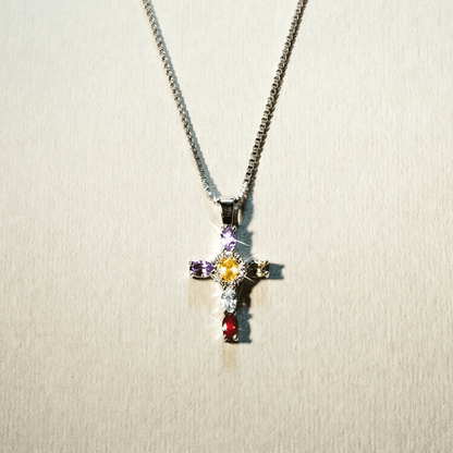Madonna Encrusted Silver Jewel Necklace - 