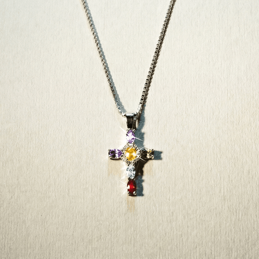 Madonna Encrusted Silver Jewel Necklace - 