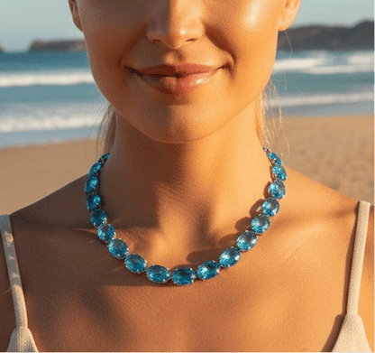 Material Girl Aqua Necklace - 