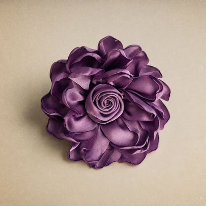 Mauve Satin Floral Brooch - Brooch
