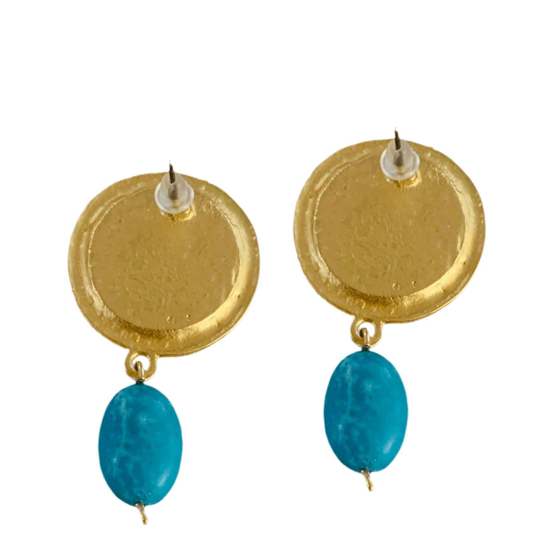 Moonlight Turquoise and Gold Earrings - 