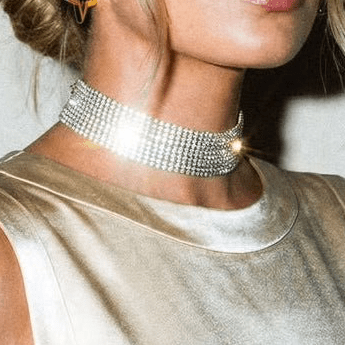 Night Fever Layered Diamante Choker - 