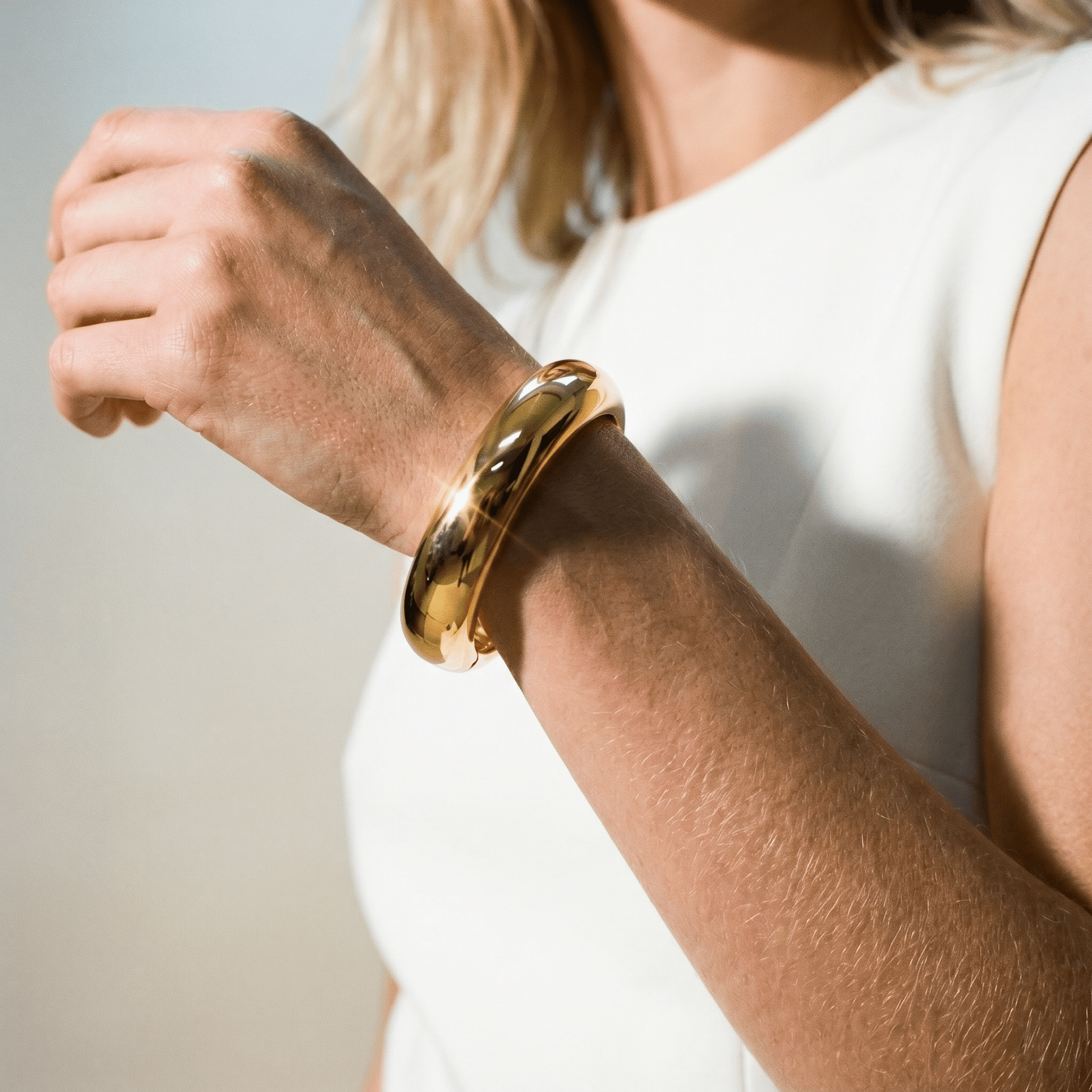 Organic Gold Plated Bangle - Bracelet