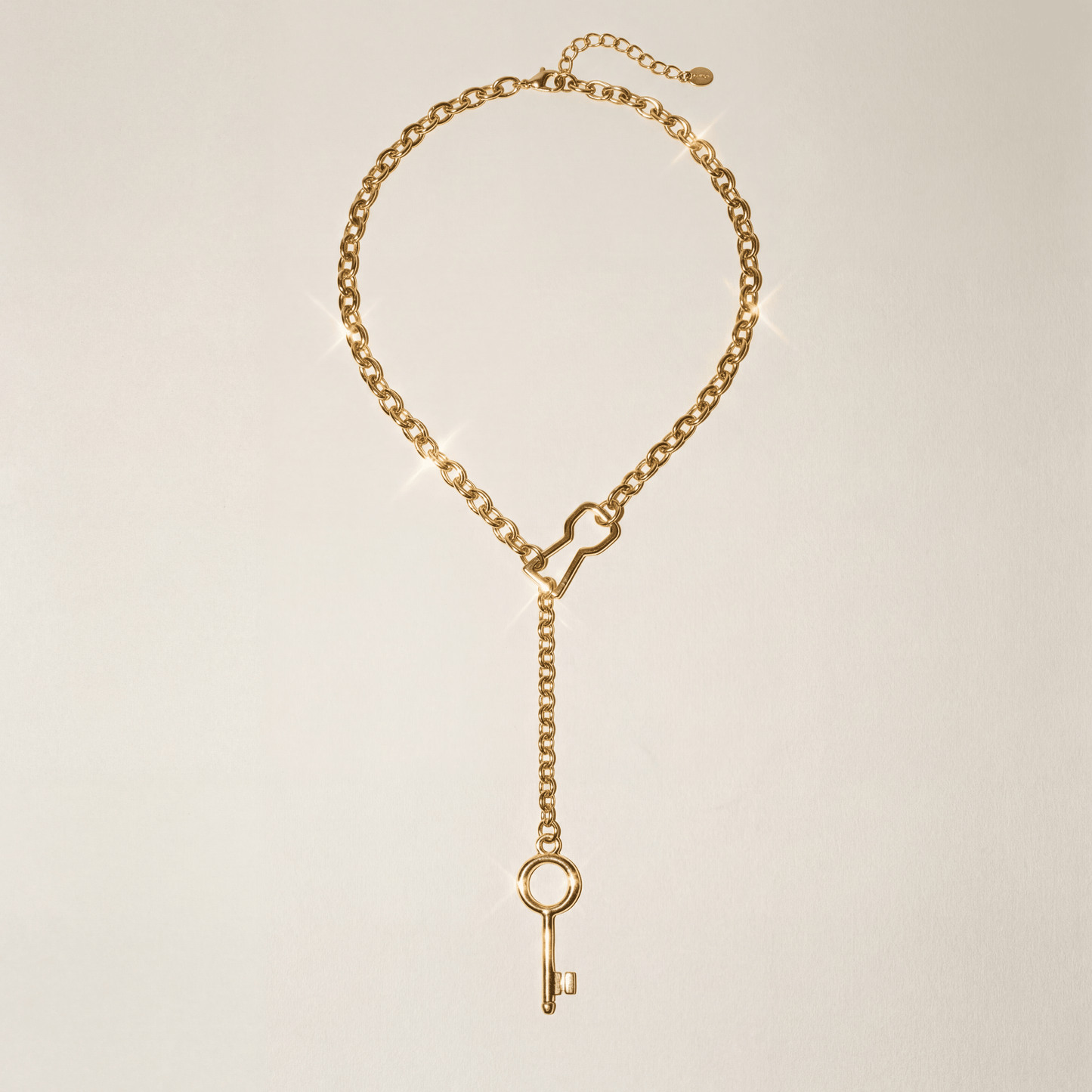 Organic Key Matte Gold Necklace - Necklace
