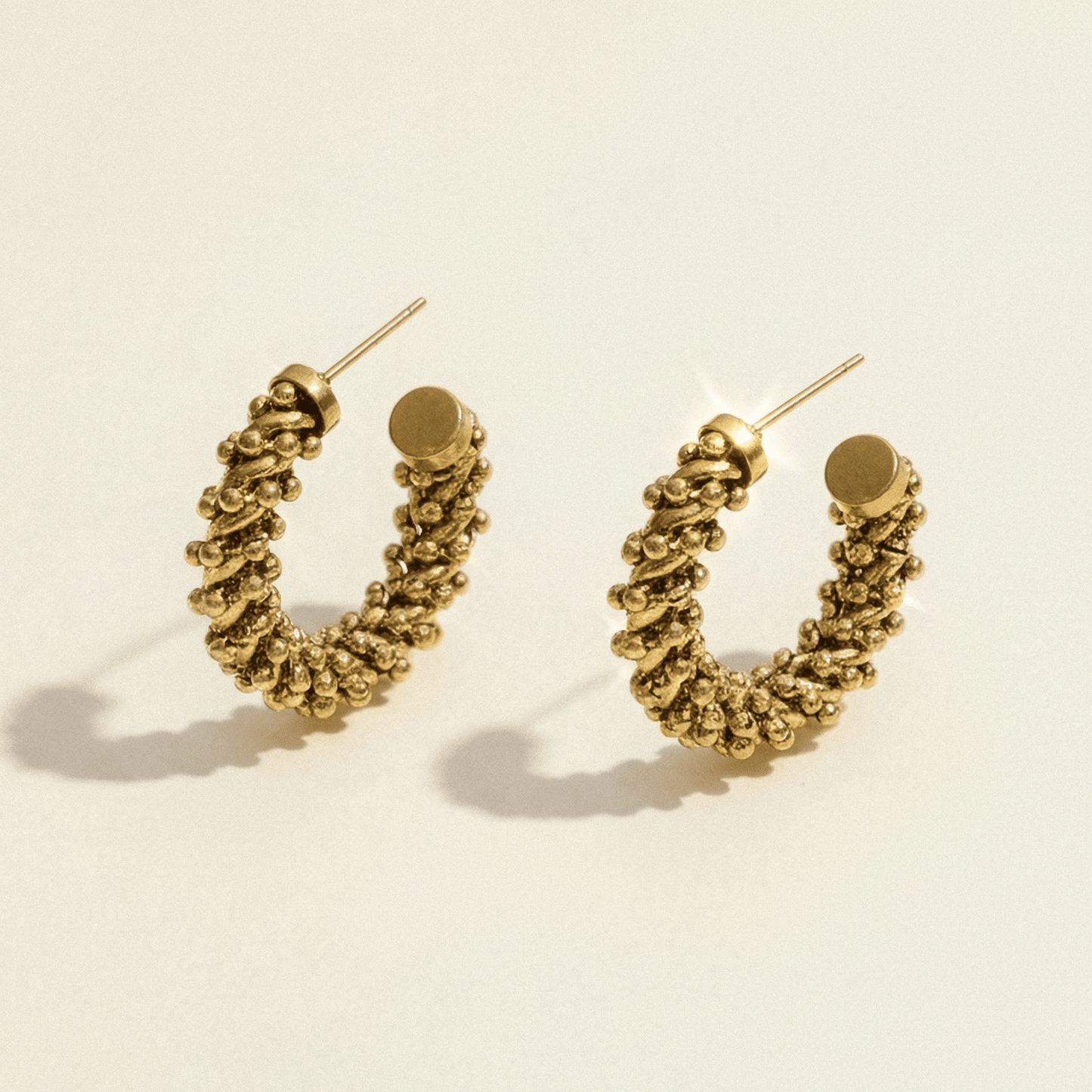 Ornate 18k Gold Plated Hoops - earrings
