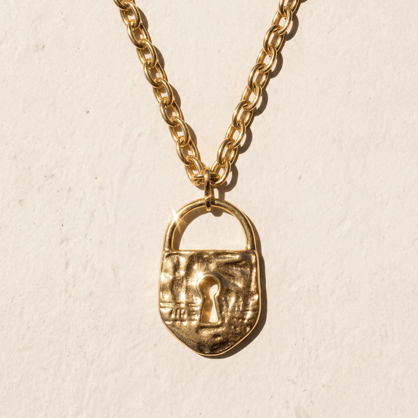 Padlock Gold Plated Statement Necklace - Necklace