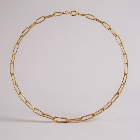Paperclip Chain 14K Gold Plated Necklace - 