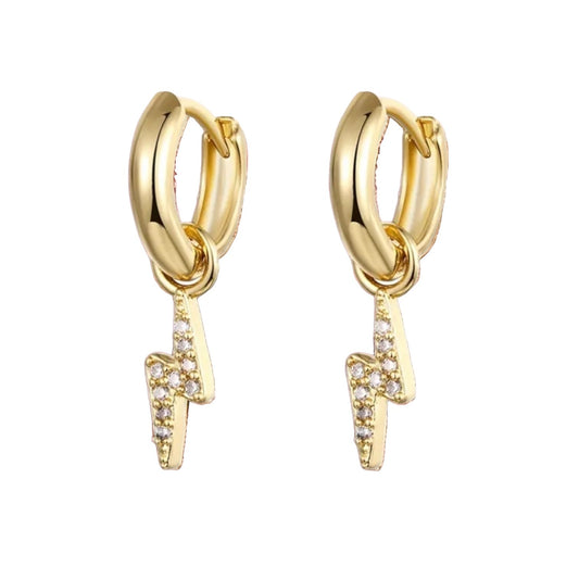 Petite Bolt 18k Gold Plated Earrings-