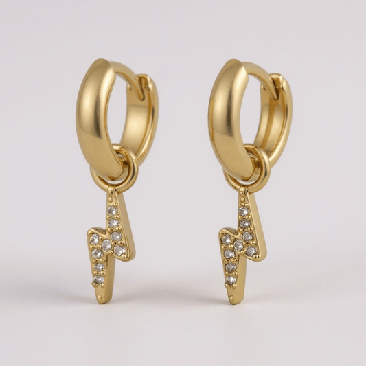 Petite Bolt 18k Gold Plated Earrings - 