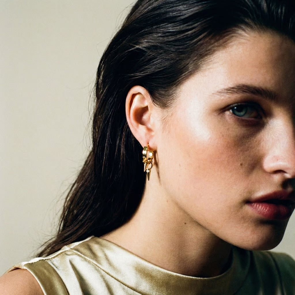 Petite Punk 18k Gold Plated Earrings - 