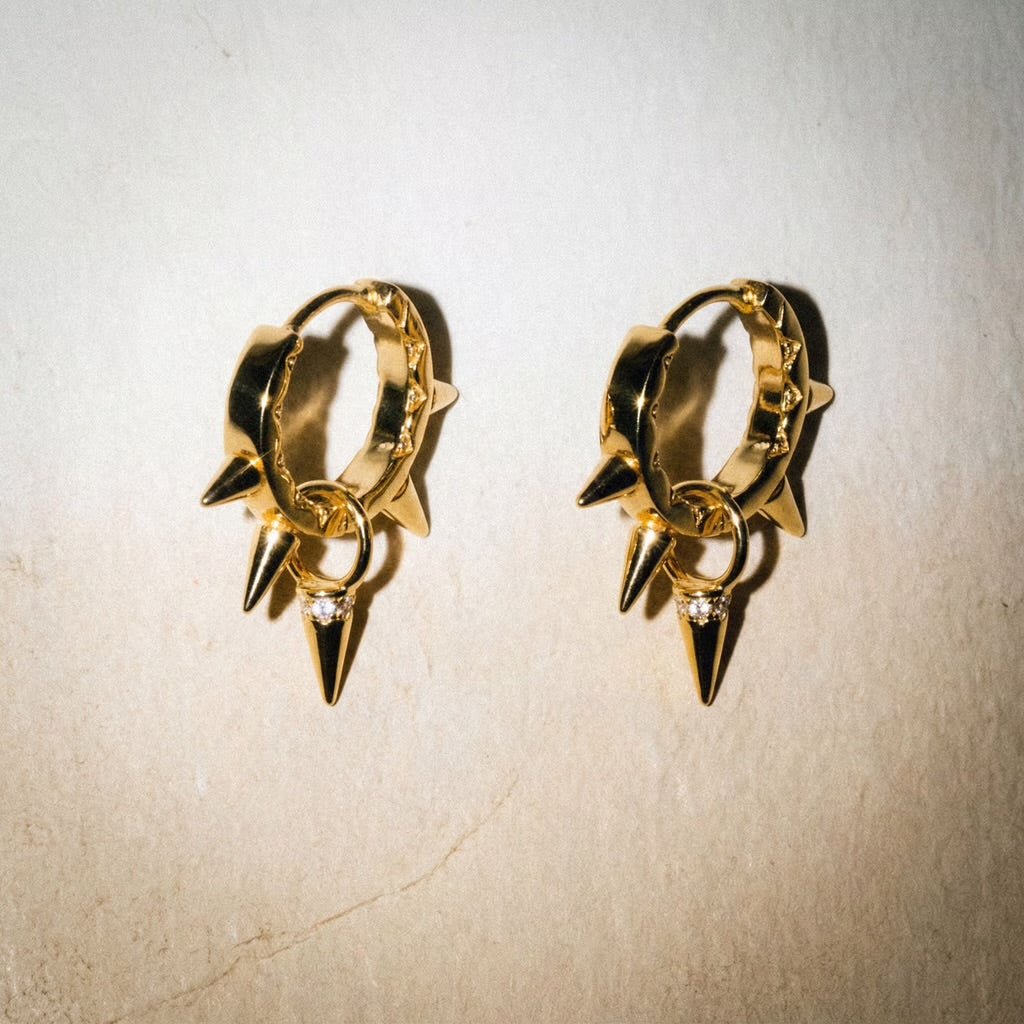 Petite Punk 18k Gold Plated Earrings - 