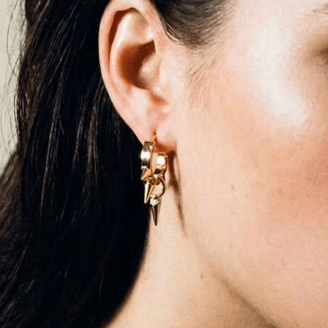 Petite Punk 18k Gold Plated Earrings - 