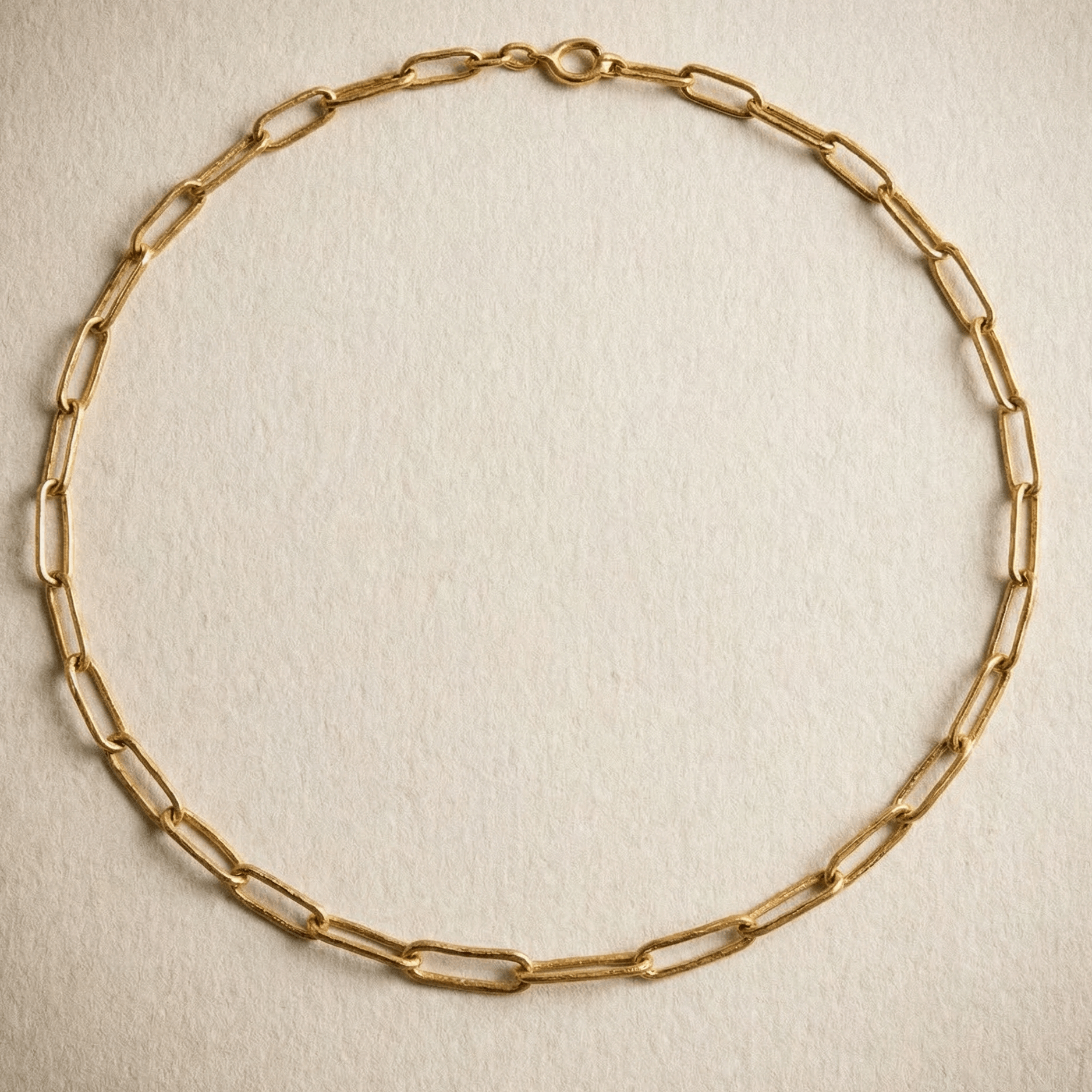 Plain Paperclip Chain 14K Gold Plated Necklace - 