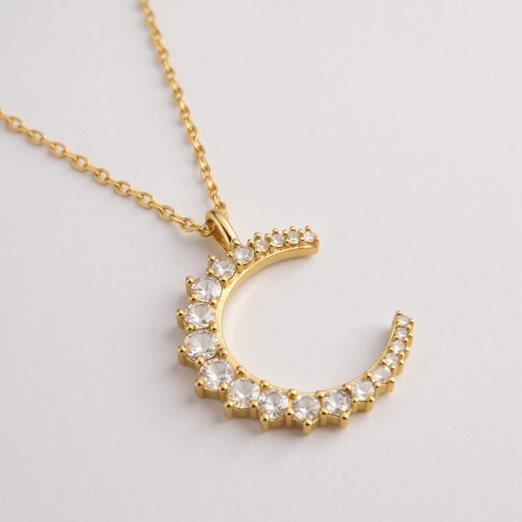 Platinum Moon 18k Gold Necklace - 