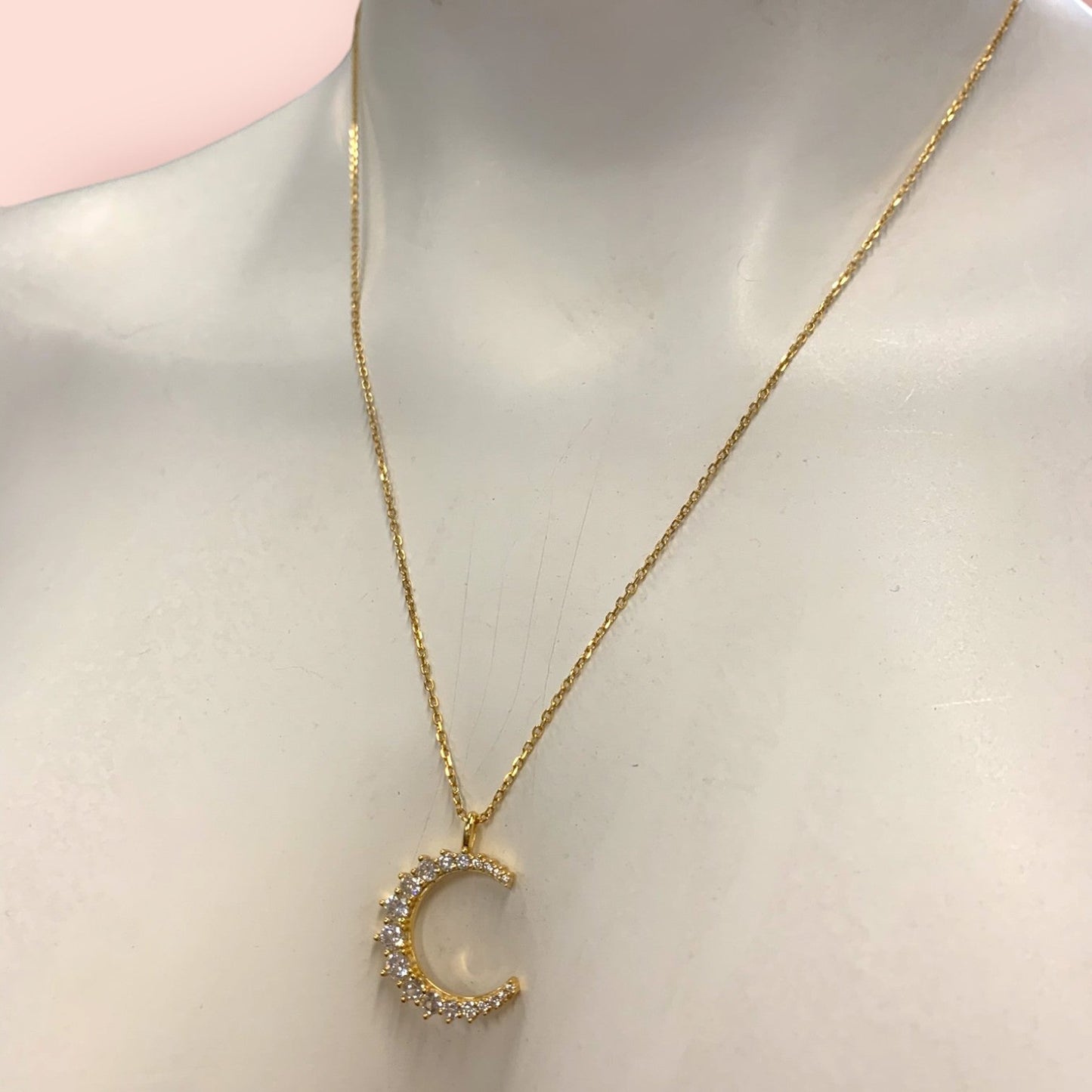Platinum Moon 18k Gold Necklace-