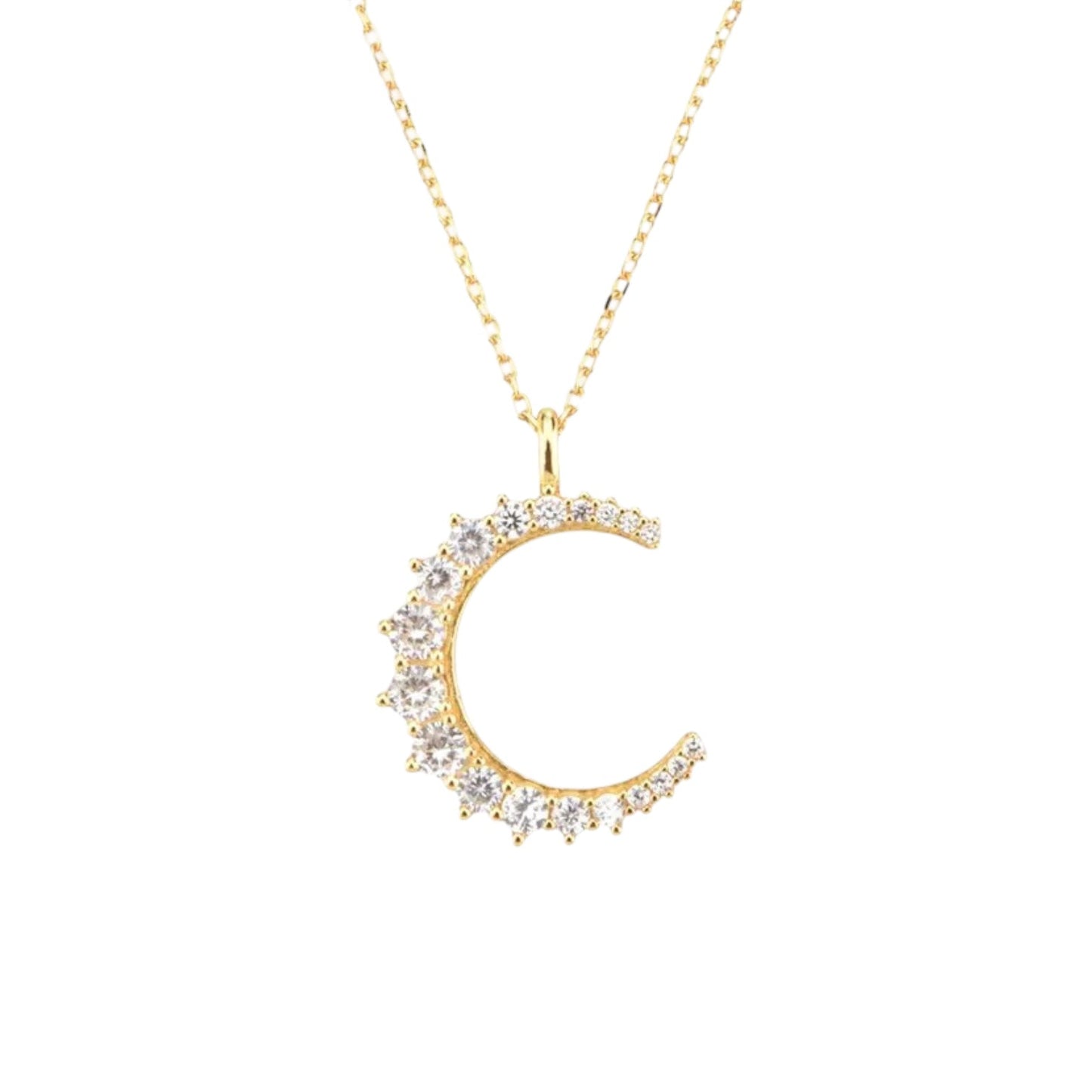 Platinum Moon 18k Gold Necklace-