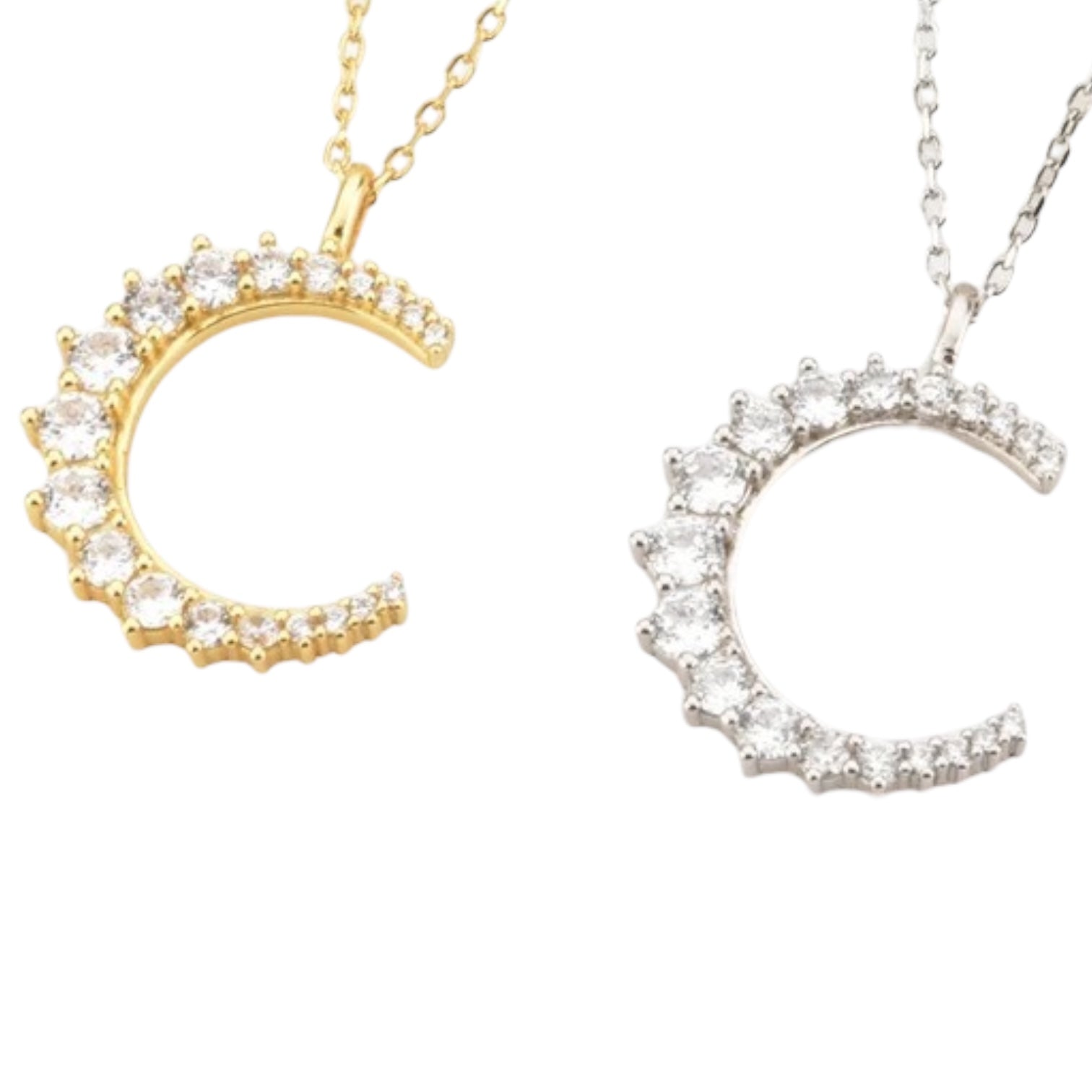 Platinum Moon 18k Gold Necklace-
