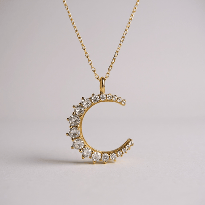 Platinum Moon 18k Gold Necklace - 