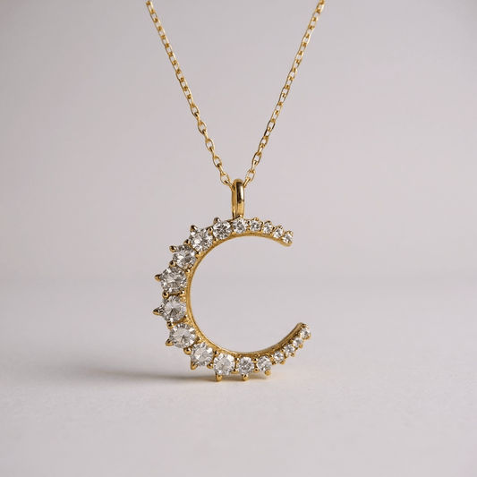 Platinum Moon 18k Gold Necklace - 
